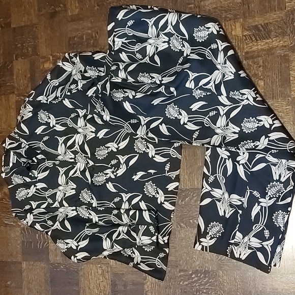 Floral print silk pant set - Picture 1 of 11